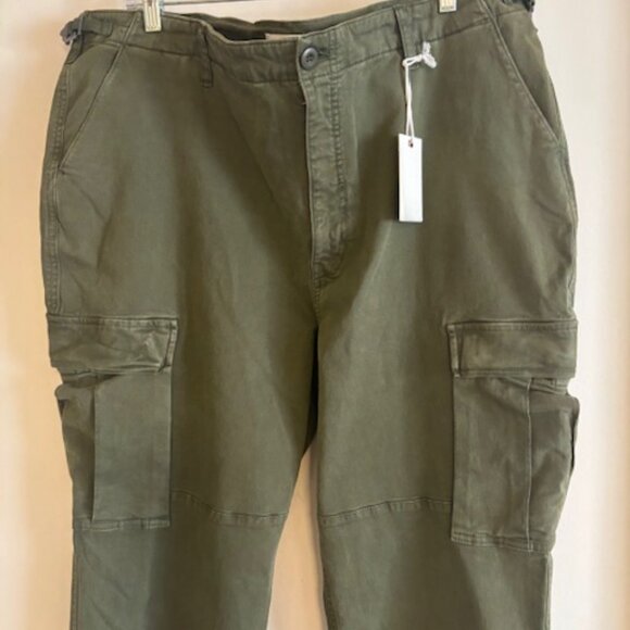 NWT Good American Uniform Cargo Pants Women Fatigue Green size 14/15 - Picture 2 of 6